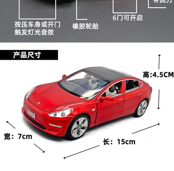 Planet Gates 1:32 Tesla MODEL3 Alloy Model Sound and Light Pull Back Car Model Children's Toys Decoration Collection Toys Car Toy