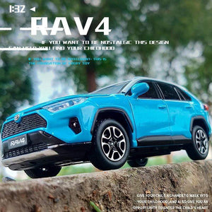 Planet Gates 1:32 Toyota RAV4 2020 SUV Diecasts & Toy Vehicles Metal Car Model Shock absorber Sound Light Collection Car Toys Gift