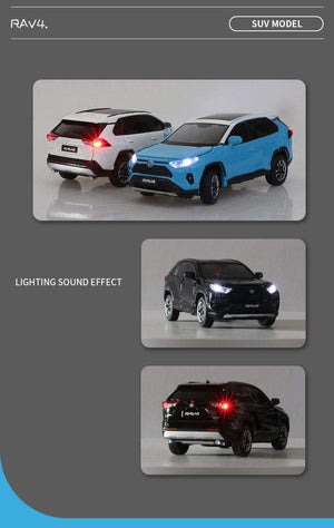 Planet Gates 1:32 Toyota RAV4 2020 SUV Diecasts & Toy Vehicles Metal Car Model Shock absorber Sound Light Collection Car Toys Gift