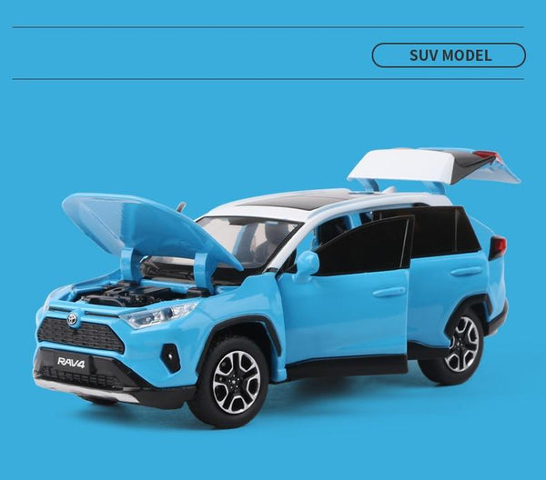 Planet Gates 1:32 Toyota RAV4 2020 SUV Diecasts & Toy Vehicles Metal Car Model Shock absorber Sound Light Collection Car Toys Gift