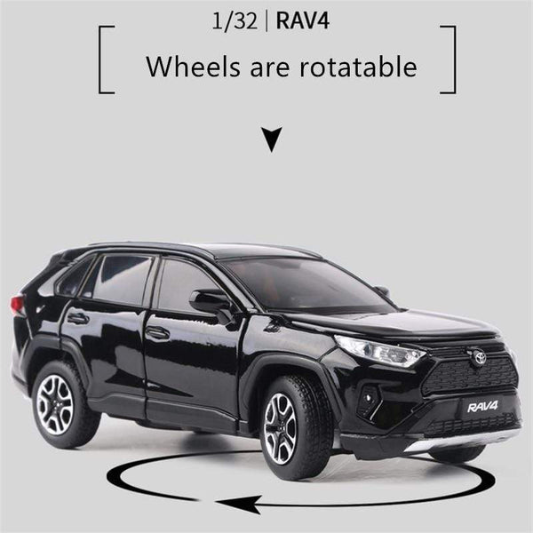 Planet Gates 1:32 TOYOTA RAV4 Alloy Car Model Diecasts Metal Toy Vehicles Car Model Simulation Sound and Light Collection Childrens Toy Gift