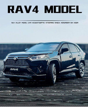Planet Gates 1:32 TOYOTA RAV4 Alloy Car Model Diecasts Metal Toy Vehicles Car Model Simulation Sound and Light Collection Childrens Toy Gift