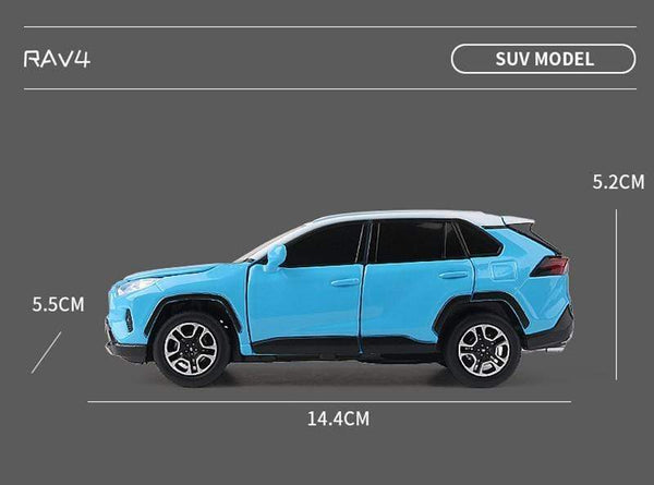 Planet Gates 1:32 TOYOTA RAV4 Alloy Car Model Diecasts Metal Toy Vehicles Car Model Simulation Sound and Light Collection Childrens Toy Gift