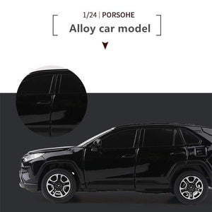 Planet Gates 1:32 TOYOTA RAV4 Alloy Car Model Diecasts Metal Toy Vehicles Car Model Simulation Sound and Light Collection Childrens Toy Gift