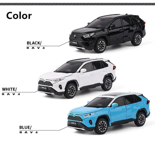 Planet Gates 1:32 TOYOTA RAV4 Alloy Car Model Diecasts Metal Toy Vehicles Car Model Simulation Sound and Light Collection Childrens Toy Gift