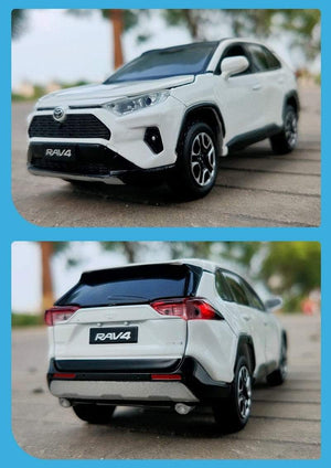 Planet Gates 1:32 TOYOTA RAV4 Alloy Car Model Diecasts Metal Toy Vehicles Car Model Simulation Sound and Light Collection Childrens Toy Gift