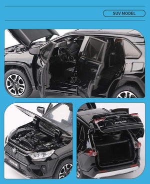 Planet Gates 1:32 TOYOTA RAV4 Alloy Car Model Diecasts Metal Toy Vehicles Car Model Simulation Sound and Light Collection Childrens Toy Gift