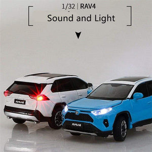 Planet Gates 1:32 TOYOTA RAV4 Alloy Car Model Diecasts Metal Toy Vehicles Car Model Simulation Sound and Light Collection Childrens Toy Gift