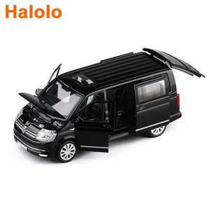Planet Gates 1:32 Zinc Alloy Bus Volkswagen Multivan T6 Van Alloy Toy Car Diecast MPV Model Sound Light Pull Back Children Gift Boys For Toys