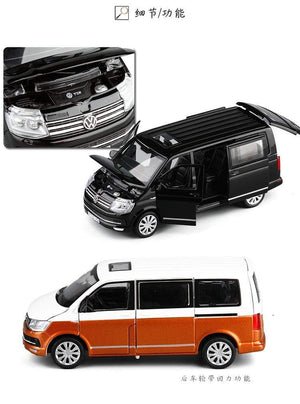 Planet Gates 1:32 Zinc Alloy Bus Volkswagen Multivan T6 Van Alloy Toy Car Diecast MPV Model Sound Light Pull Back Children Gift Boys For Toys