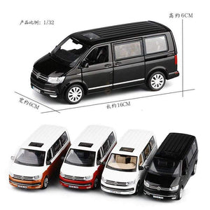Planet Gates 1:32 Zinc Alloy Bus Volkswagen Multivan T6 Van Alloy Toy Car Diecast MPV Model Sound Light Pull Back Children Gift Boys For Toys