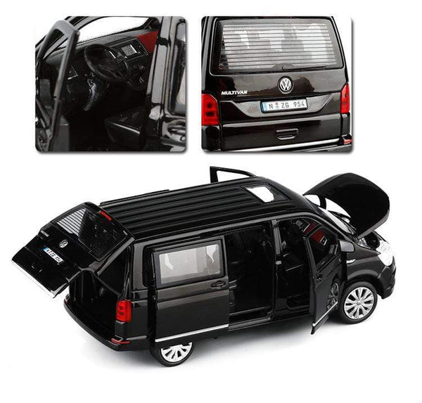 Planet Gates 1:32 Zinc Alloy Bus Volkswagen Multivan T6 Van Alloy Toy Car Diecast MPV Model Sound Light Pull Back Children Gift Boys For Toys