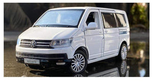 Planet Gates 1:32 Zinc Alloy Bus Volkswagens Multivan T6 Alloy Car Model Diecasts MPV Car Model Sound and Light Simulation Childrens Toy Gift