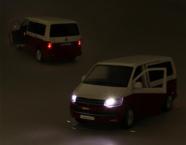 Planet Gates 1:32 Zinc Alloy Bus Volkswagens Multivan T6 Alloy Car Model Diecasts MPV Car Model Sound and Light Simulation Childrens Toy Gift