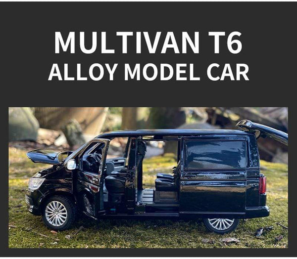 Planet Gates 1:32 Zinc Alloy Bus Volkswagens Multivan T6 Alloy Car Model Diecasts MPV Car Model Sound and Light Simulation Childrens Toy Gift