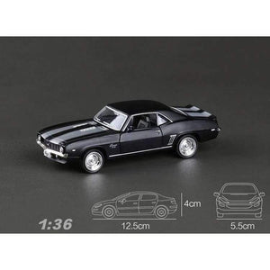 Planet Gates 1:36 Camaro SS 69 Simulation Toy Vehicles Alloy Pull Back Mini Car Replica Authorized By The Original Factory Model Kids Gift