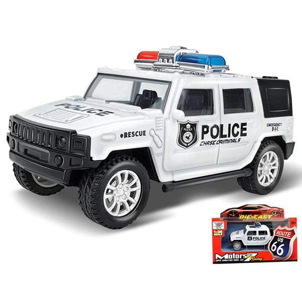 Planet Gates 1/36 Simulation Police Car Vehicle Pull Back Truck Model Kids Interactive Toy Home Decoration Christmas Gift