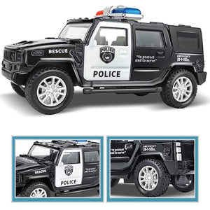 Planet Gates 1/36 Simulation Police Car Vehicle Pull Back Truck Model Kids Interactive Toy Home Decoration Christmas Gift