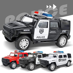 Planet Gates 1/36 Simulation Police Car Vehicle Pull Back Truck Model Kids Interactive Toy Home Decoration Christmas Gift