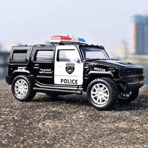 Planet Gates 1/36 Simulation Police Car Vehicle Pull Back Truck Model Kids Interactive Toy Home Decoration Christmas Gift