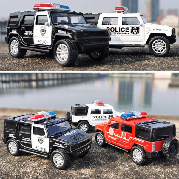 Planet Gates 1/36 Simulation Police Car Vehicle Pull Back Truck Model Kids Interactive Toy Home Decoration Christmas Gift