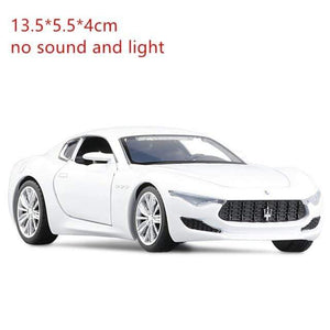 Planet Gates 1 36 White 1:32 Maserati Alfieri Alloy Sports Car Model Diecasts Metal Toy Vehicles Car Model Sound and Light High Simulation Kids Toy Gift