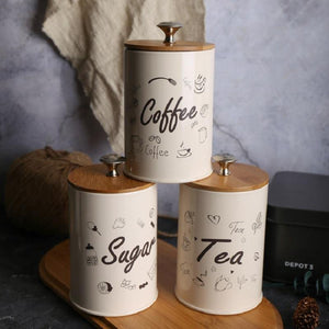 1-3Pcs Storage Tanks Steel Kitchen Utensils Multifunction Color Tea Coffee Sugar Square Box Case Househould Quality Beautiful