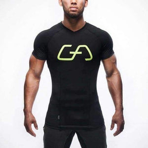 Planet Gates 1 4 / Asian sizeM GYM  New T-shirt men Tights Fitness Quick Dry Casual Stretch Top Tee Shirt Fitness Mma Plus Size Hot Sale