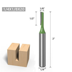 Planet Gates 1/4 Inch 6mm Shank Straight Bit Milling Cutter Single Double Flute Wood Cutters Tungsten Carbide Router Bit Woodworking Tool Set