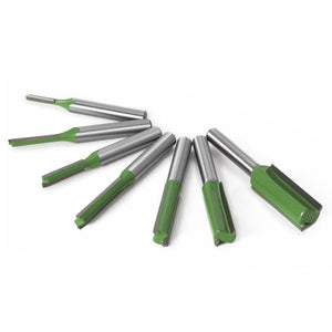 Planet Gates 1/4 Inch 6mm Shank Straight Bit Milling Cutter Single Double Flute Wood Cutters Tungsten Carbide Router Bit Woodworking Tool Set