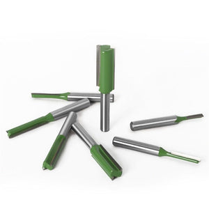 Planet Gates 1/4 Inch 6mm Shank Straight Bit Milling Cutter Single Double Flute Wood Cutters Tungsten Carbide Router Bit Woodworking Tool Set