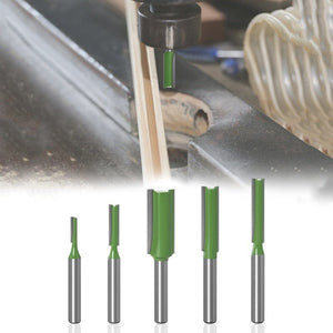 Planet Gates 1/4 Inch 6mm Shank Straight Bit Milling Cutter Single Double Flute Wood Cutters Tungsten Carbide Router Bit Woodworking Tool Set