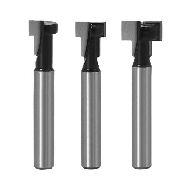 Planet Gates 1/4" 6mm 8mm Shank T-Slot Cutter Router Bit Set Hex Bolt Key Hole Bits T Slotting Milling Cutter For Wood Woodworking