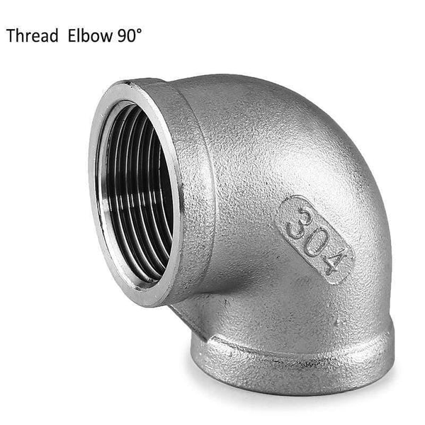 1/4 to 3/4" SS304 Stainless Steel Thread Elbow Cross Nipple Tube Plug Tee Cap End Pipe Fitting Nipple
