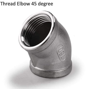 1/4 to 3/4" SS304 Stainless Steel Thread Elbow Cross Nipple Tube Plug Tee Cap End Pipe Fitting Nipple