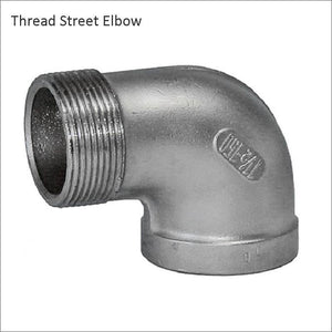 1/4 to 3/4" SS304 Stainless Steel Thread Elbow Cross Nipple Tube Plug Tee Cap End Pipe Fitting Nipple