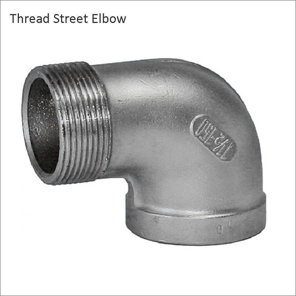 1/4 to 3/4" SS304 Stainless Steel Thread Elbow Cross Nipple Tube Plug Tee Cap End Pipe Fitting Nipple