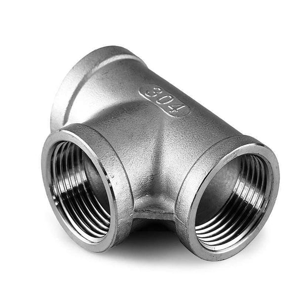 1/4 to 3/4" SS304 Stainless Steel Thread Elbow Cross Nipple Tube Plug Tee Cap End Pipe Fitting Nipple