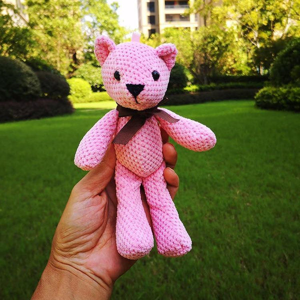 18-20CM Teddy Bear Stuffed Plush Toys Cute Dress Rabbit Pendant Dolls Gifts Birthday Wedding Party Decor