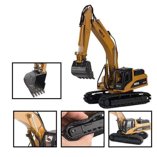 Planet Gates 1:50 Engineering Crawler Excavator Truck Toys Alloy Construction Vehicle Model Creative Gifts For Children Boys