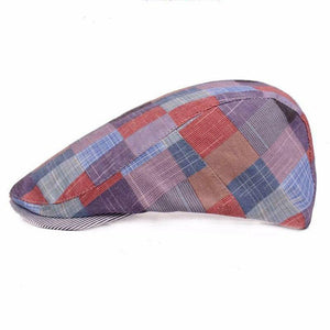 Planet Gates 1 / 55-59cm Vintage Beret Men Women Hat Cotton Patchwork Flat cap Newsboy Cap