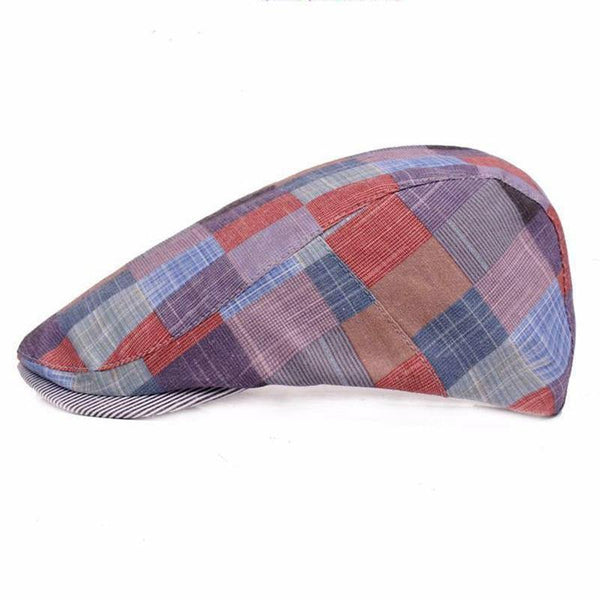 Planet Gates 1 / 55-59cm Vintage Beret Men Women Hat Cotton Patchwork Flat cap Newsboy Cap