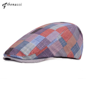 Planet Gates 1 / 55-59cm Vintage Beret Men Women Hat Cotton Patchwork Flat cap Newsboy Cap