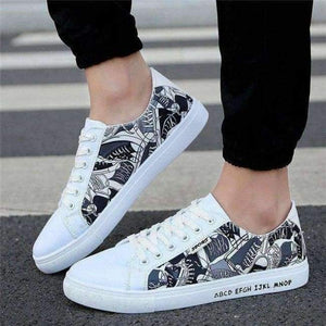 Planet Gates 1 / 7.5 2018 New Men's Vulcanize Shoes Comfortable Lace-up Flat Shoes Top Quality Print Fashion Canvas Shoes Men Loafers