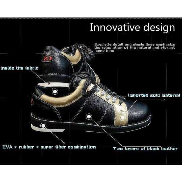 Planet Gates 1 / 7 Full Leather Men Bowling Shoes Private Men Skidproof Sole Professional Sports Bowling Shoes Slip Sneakers