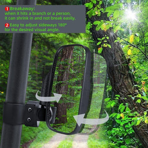 Planet Gates 1.75" 2" UTV Mirror Side Rearview Mirrors for Polaris RZR PRO XP 800 900 1000 Ranger for Can Am Racing Mirror
