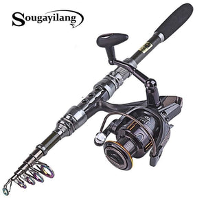 Planet Gates 1.8- 3.0m Carbon Telescopic Carp Fishing Rod Sets and 14BB Metal Spoon Reel  Lure Spinning Fishing Reel Pesca