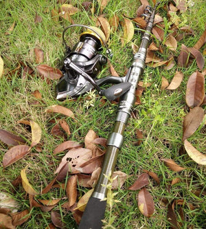 Planet Gates 1.8- 3.0m Carbon Telescopic Carp Fishing Rod Sets and 14BB Metal Spoon Reel  Lure Spinning Fishing Reel Pesca