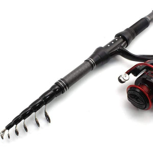 Planet Gates 1.8 m 1.8m 2.1m 2.4m 2.7m 3.0m Carbon Fiber Telescopic Fishing Rod Portable Spinning Rod and Spinning Reels Multifunction set