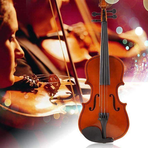 Planet Gates 1/8 Size Matte Natural Acoustic Violin Fiddle with Case Bow Rosin Stringed Musical Instrument For Boys Girls Kids Children